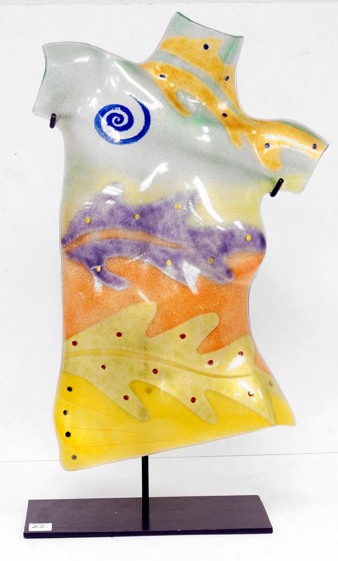 ART GLASS TORSO WITH STAND. HEIGHT 23" (1 of 1)