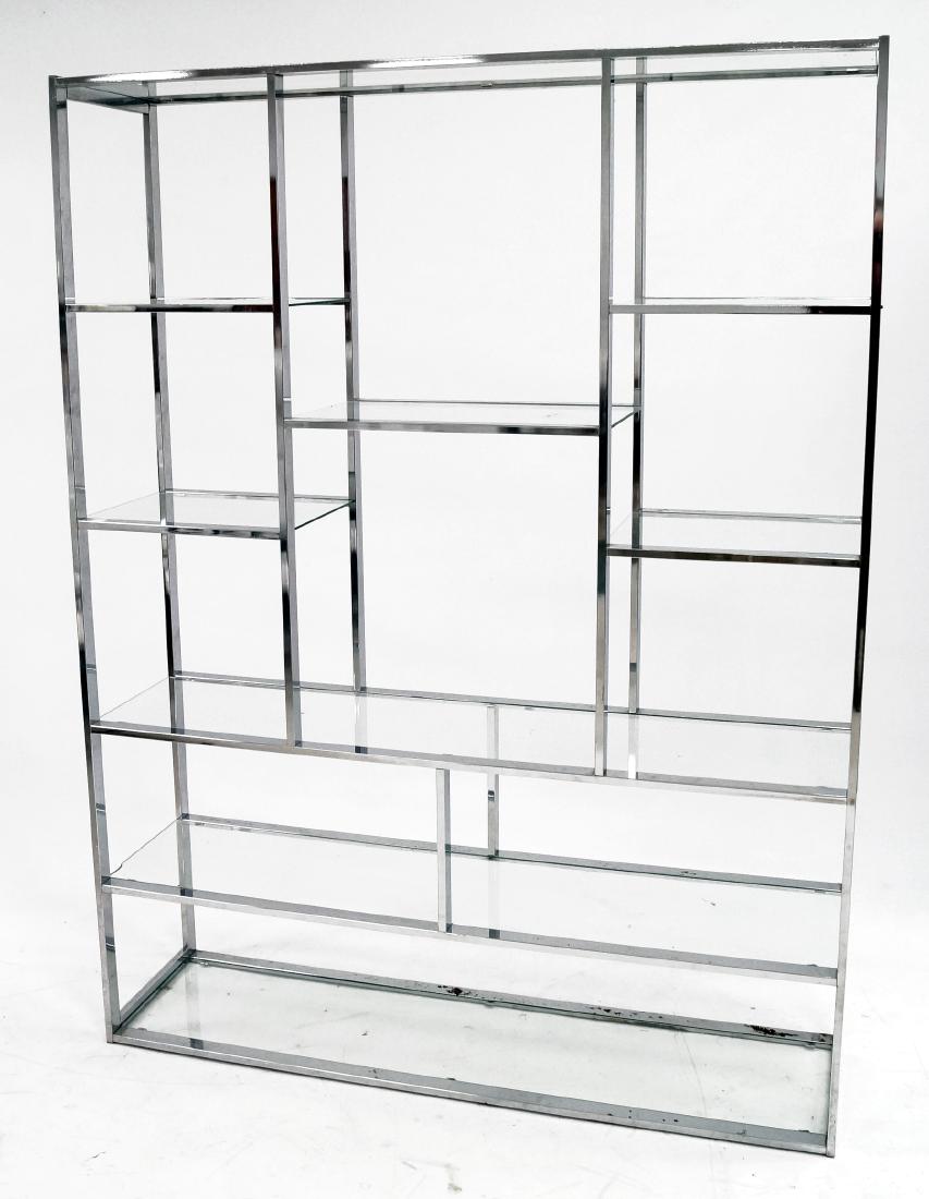 MILO BAUGHMAN (ATTR.) CHROME STEEL ETAGERE (1 of 2)