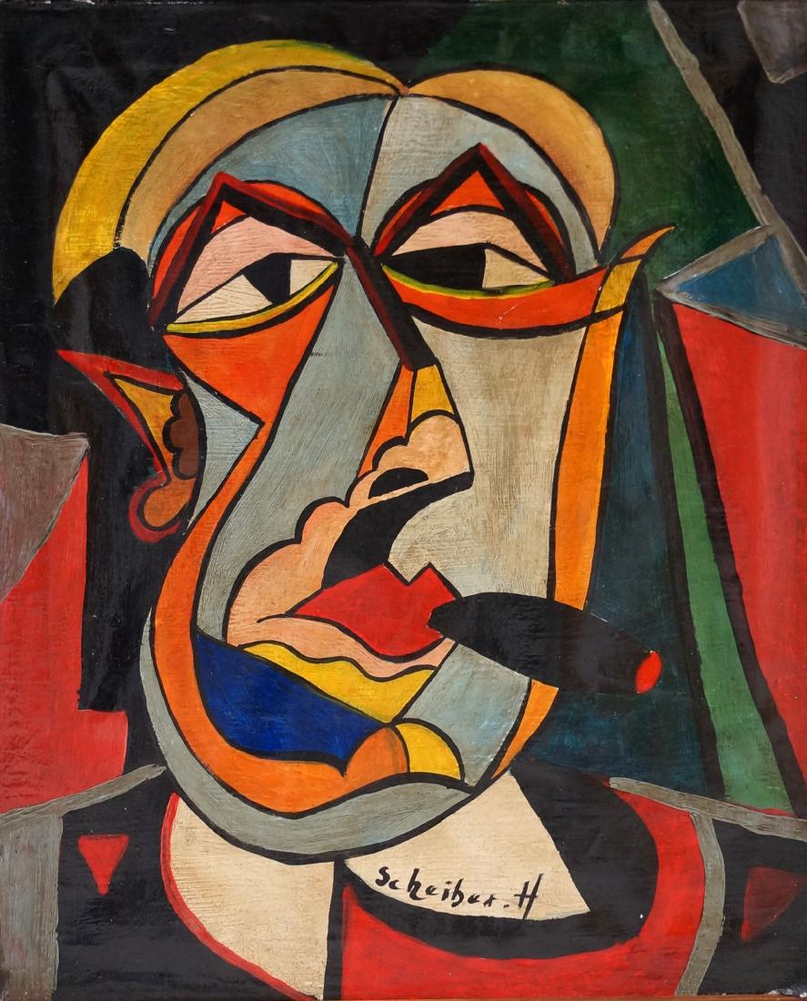 HUNGARIAN SCHOOL (20TH CENTURY), OIL ON CANVAS, MAN (1 of 2)