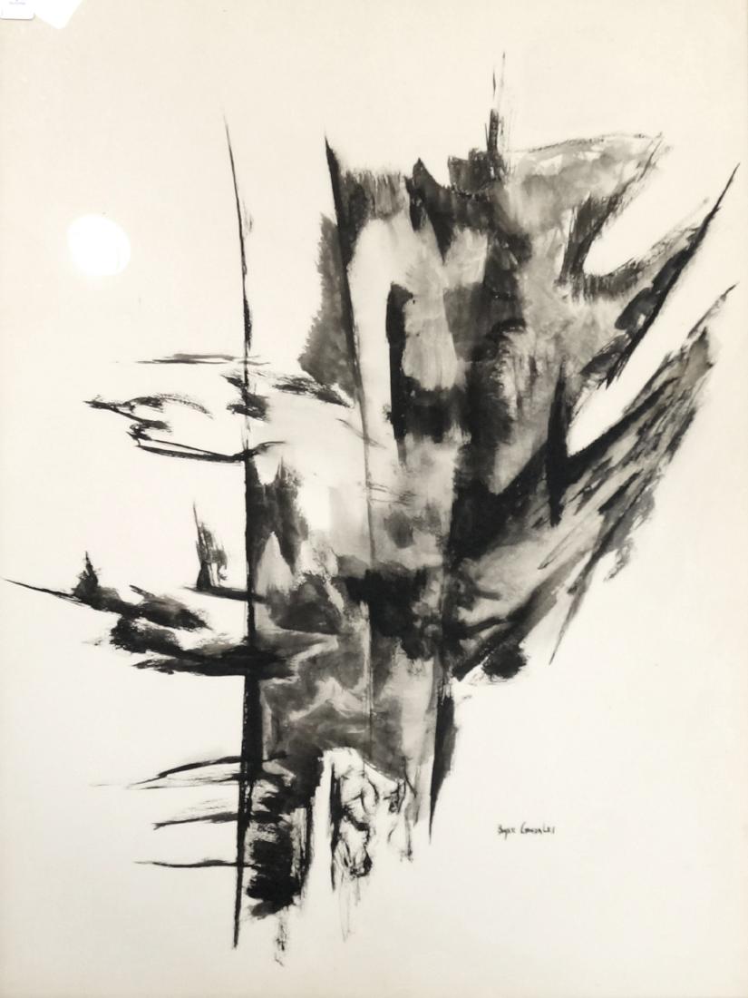 BOYER GONZALES, JR (AMERICAN 1909-1982) INK AND WASH ON (1 of 2)