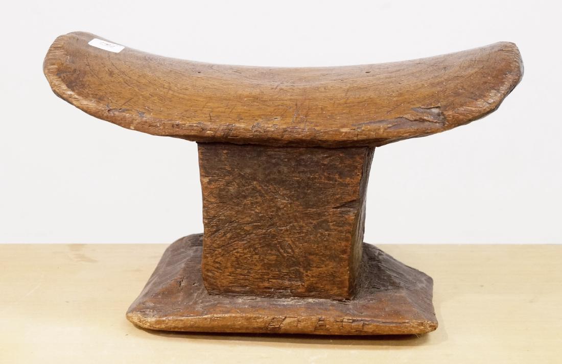 AFRICAN CARVED SEAT. HEIGHT 9"; LENGTH 14" (1 of 1)