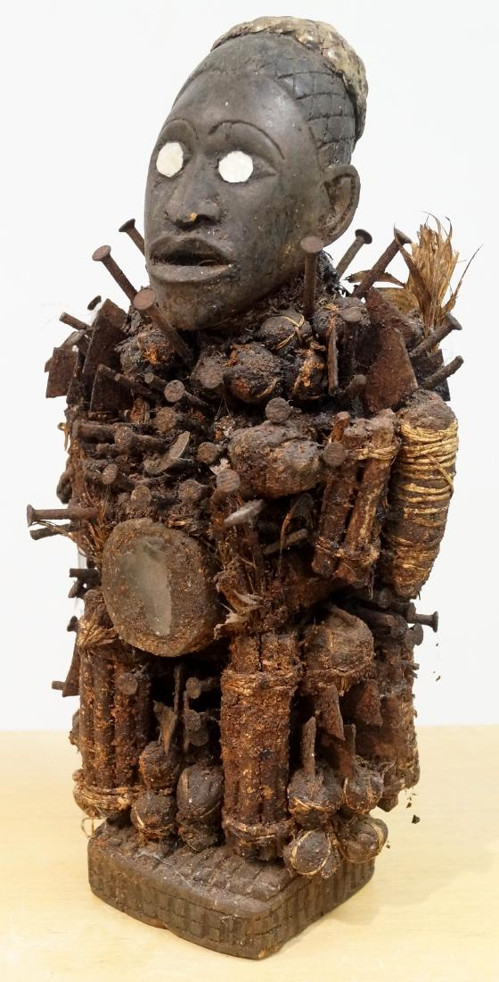 BAKONGO, CONGO, NKISI NAIL FETISH FIGURE. HEIGHT 12 (1 of 2)