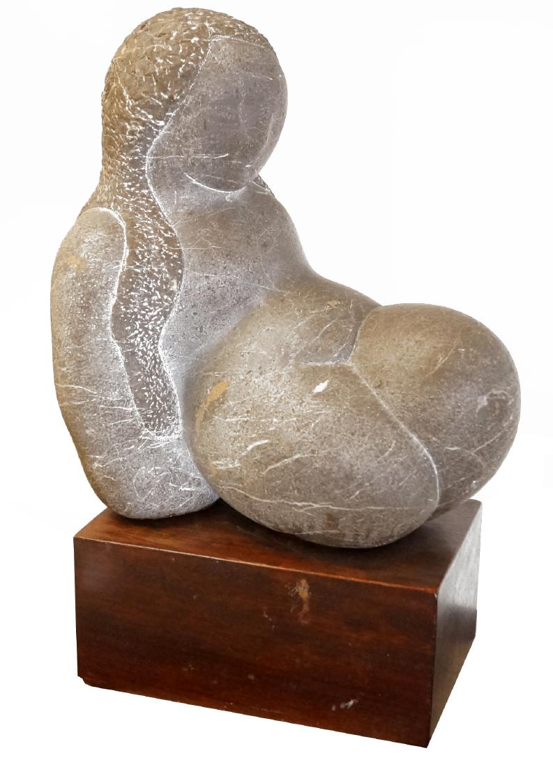 AMERICAN SCHOOL (20TH CENTURY), CARVED GREYSTONE (1 of 2)