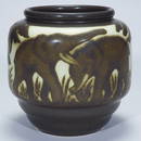 412: Boch Freres vase, Catteau, elephants, 7 3/4"