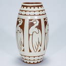 459: Boch Freres vase, stylized birds, Catteau, 10 7/8"