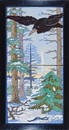 395: Flint two tile tableau, crow, snow 18" x 9"  