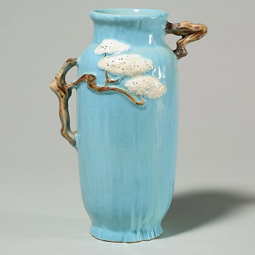 Roseville Ming Tree ,blue , shape 583-10". 