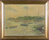 1674: Grace Young oil,board  Maine, 10 3/4" X 13 1/2"