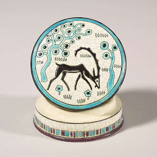 Longwy box, Deco, 1 1/2 by 3 1/2"