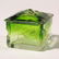1112: Moser lidded box, green to clear, rim c