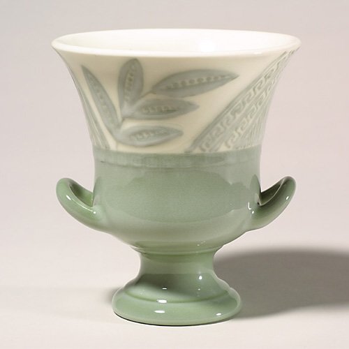 Rookwood Porcelain urn, leaves, Rehm, 1