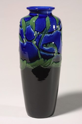 Rookwood Black Iris vase, Daly, mistlet