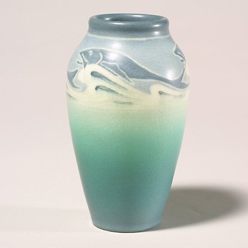 Rookwood Vellum glaze, fish, Epply, 190