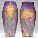 1044: Rookwood pair of Porcelain tulip vases, MHM