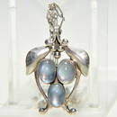 416: Georg Jensen moonstone & silver necklace, 1"