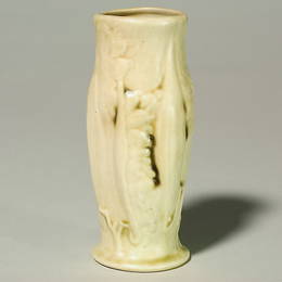 408: Tiffany Pottery 6 1/4" vase, restoration at rim