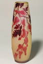 649: Galle' cameo vase, ruby & red bleeding hearts, 17