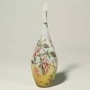 650: Daum Nancy vase, cameo, enamel  rose hips, 13"