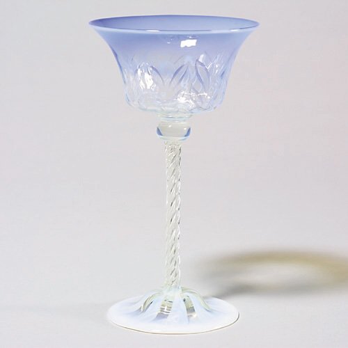 Tiffany pastel wine, blue, 7", gold & gr