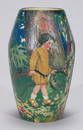 0111A: Rare Weller Hudson scenic, girl in woods, 8 1/8"