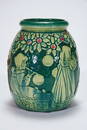 180: Weller Dechiwo 6 1/2 vase, with children