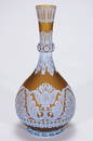 519: English cameo vase,marked Webb, leaves, 12 3/4", 