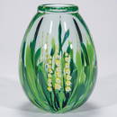 769: Mark Peiser paperweight vase, floral, '76, 7"