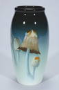 1415: Rookwood Iris vase, mushrooms, Schmidt, 9 5/8"