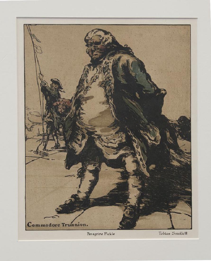 *Sir William Nicholson (British: *Sir William Nicholson (British, 1872-1949)PORTHOS;BARON MUNCHAUSEN;GARGANTUA;COMMODORE TRUNNIONFour lithographs printed in colours, 1900, from the 'Characters of Romance' suite, published by R H Russ