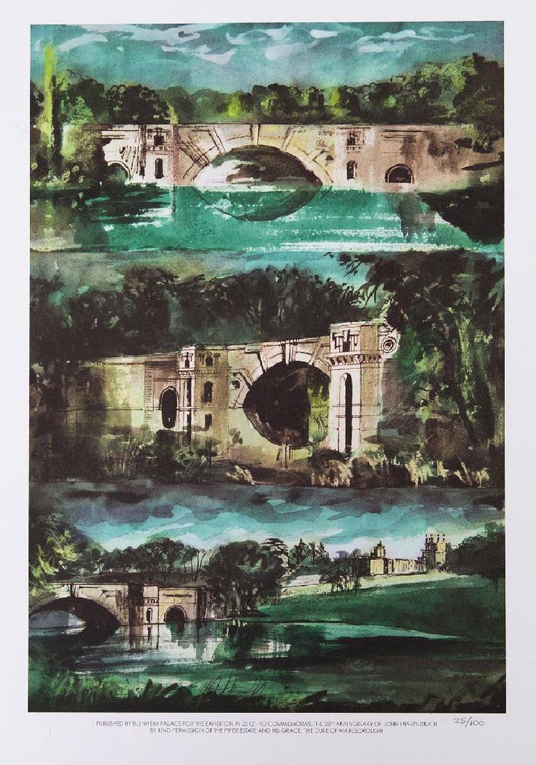 After John Piper (British: After John Piper (British, 1903-1992)VIEW OF CHICHESTER CATHEDRAL FROM THE DEANERYGiclée print in colours, 1975, printed by Art4Site Ltd., Guild Printers, published by Gallery Bookshop Ltd., on thick