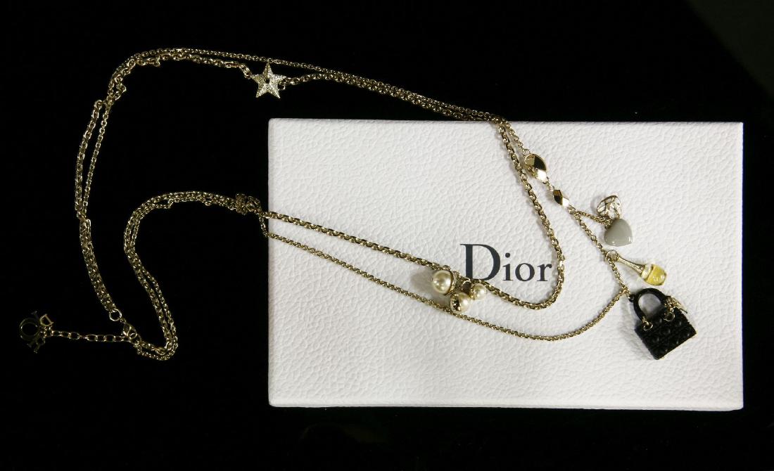 A Christian Dior two-row gold-plated chain necklace (1 of 1)
