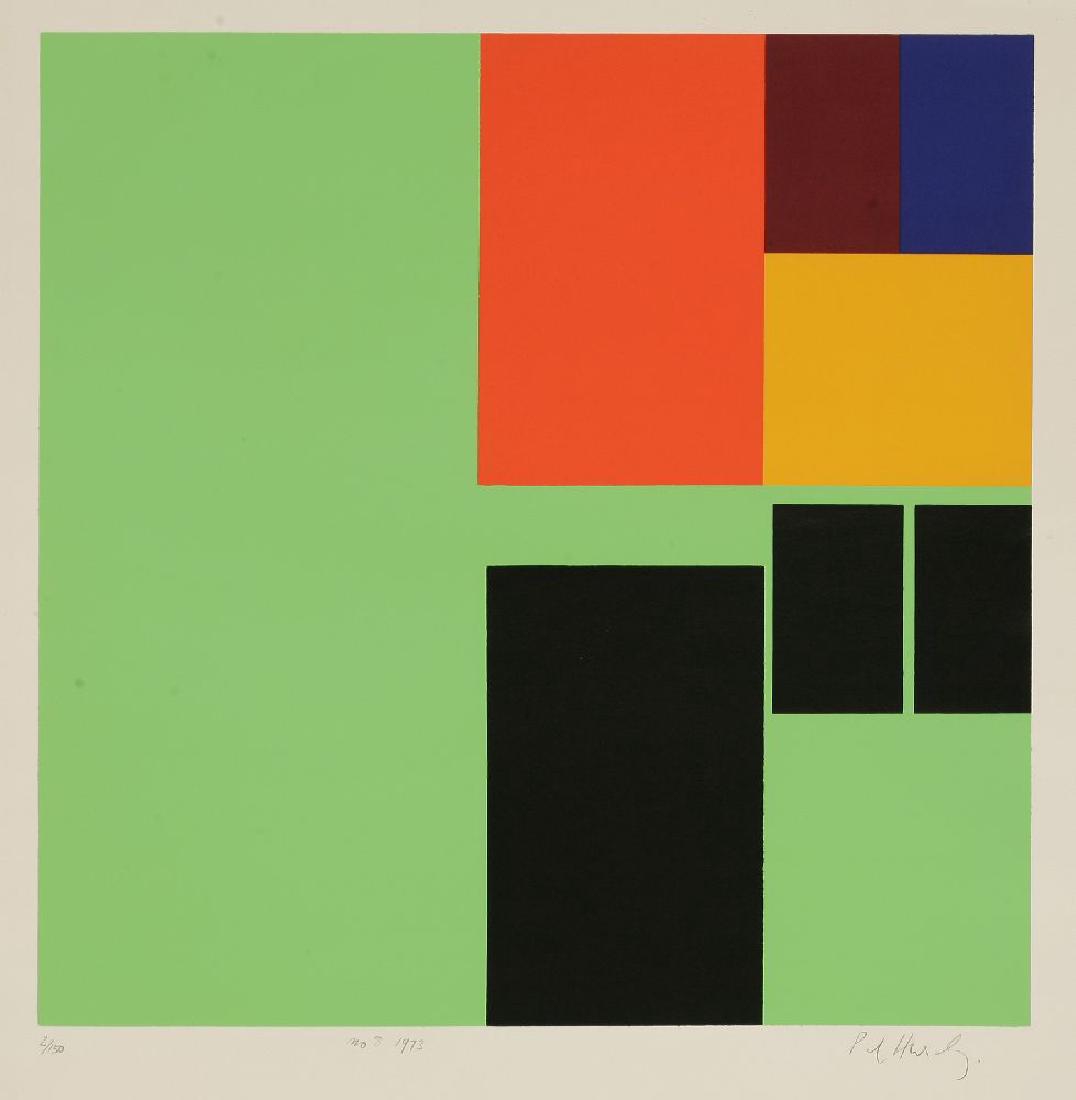*Paul Huxley (British: *Paul Huxley (British, b.1938)N0.8Screenprint in colours, 1973, signed, titled, dated and numbered 2/150 in pencil, on wove paper, with full marginssheet 73 x 73cm, unframed*Artist's Resale Right may