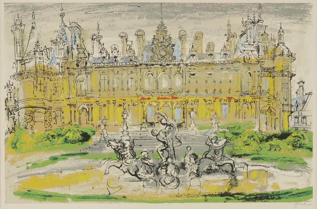 *John Piper (British: *John Piper (British, 1903-1992)WADDESDON (Levinson 423)Lithograph printed in colours, 1977, signed and numbered 40/75 in pencil, printed by Kelpra Studio, London, published by Marlborough Fine Art, L