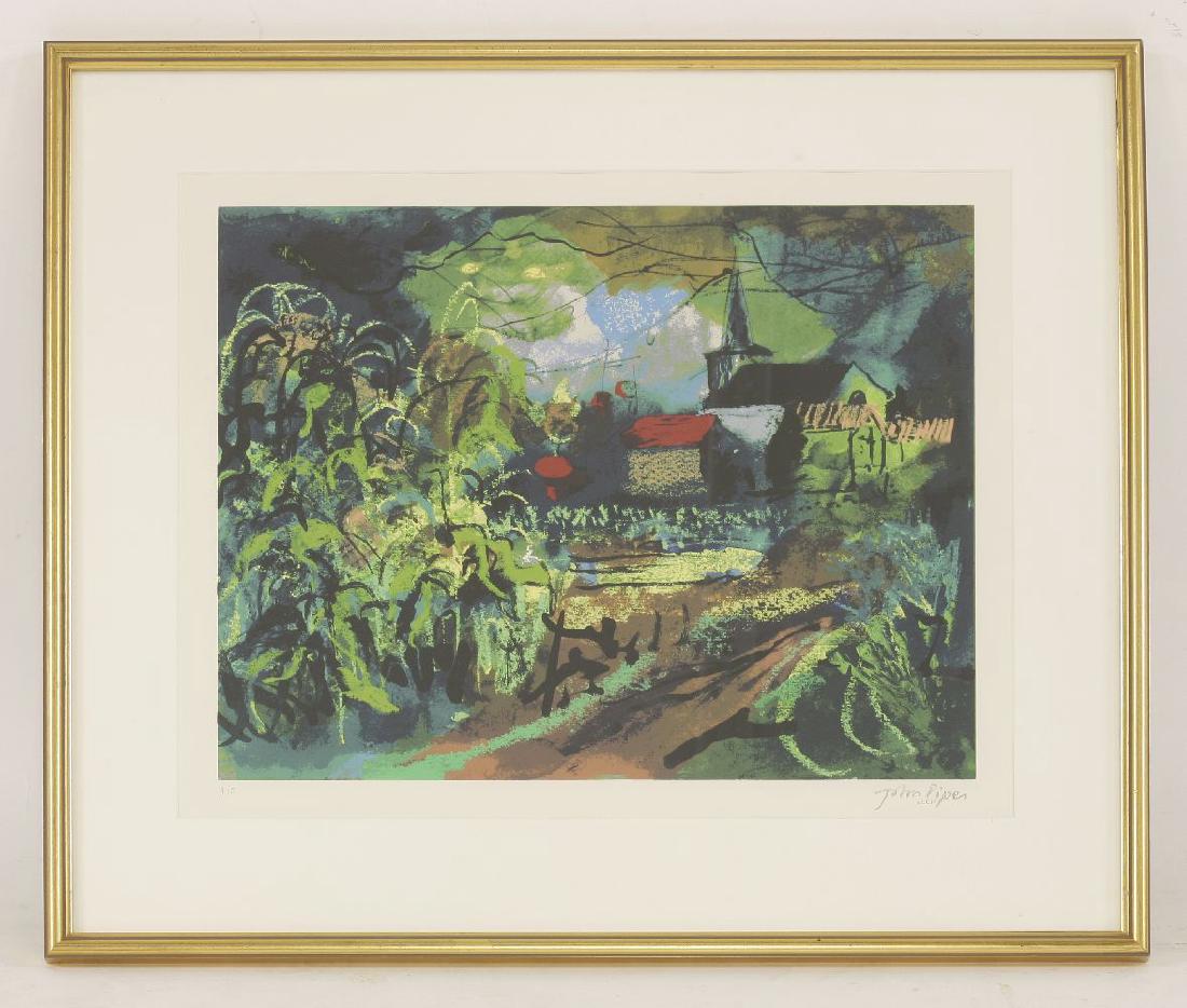 *John Piper (British: *John Piper (British, 1903-1992)BOISSY-EN-DRONAIS (Levinson 433)Screenprint in colours, 1990 for 'The Hope and Optimism Portfolio', bearing the stamp signature as issued, inscribed 'A/P' in pencil, an