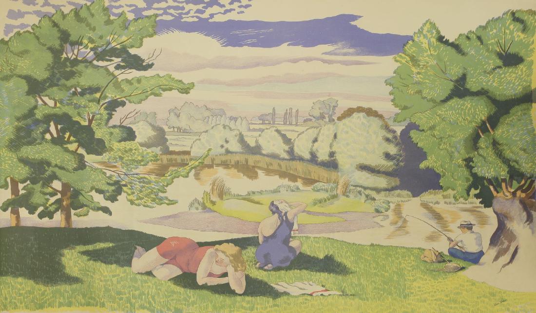 Various Artists A COLLECTION OF LYONS LITHOGRAPHS Seven: Various ArtistsA COLLECTION OF LYONS LITHOGRAPHSSeven lithographs printed in colours, 1944-50s, by L S Lowry, John Piper, John Nash, Barnett Freedman, Edward Ardizzone, John Lake and Clifford Frith, p