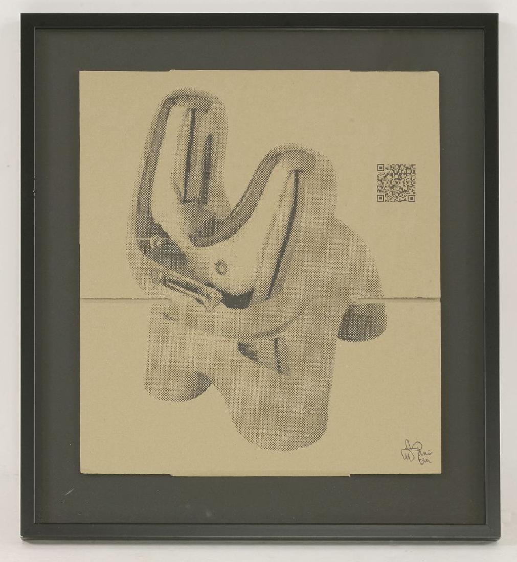 *Pure Evil (British: *Pure Evil (British, b.1968)TEMPLE OF BROKEN DREAMSScreenprint in black, 2015, signed in black pen, from the edition of 500 printed in four different colour versions, on one side of a flattened cardbo