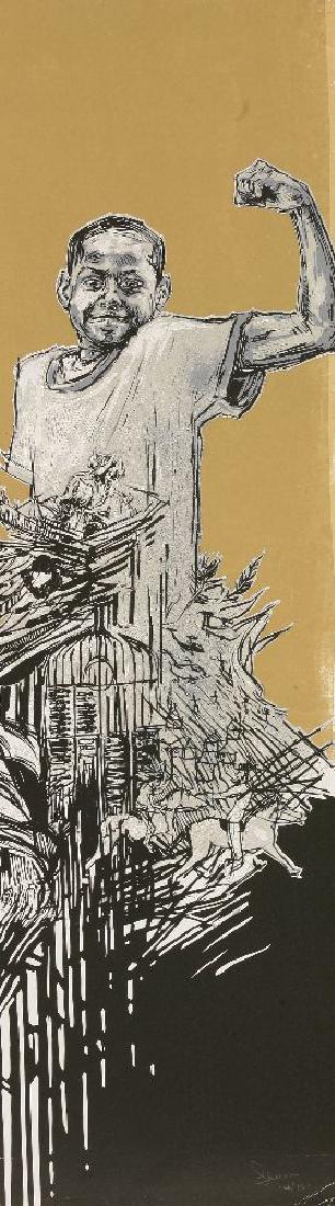 Swoon (American: Swoon (American, b.1977) BOY (STONG)Screenprint in colours, 2007, signed and numbered 122/150, published by The Black Rat Press, on wove paper, the full sheet printed to the edgessheet 109.5 x 31cm, u