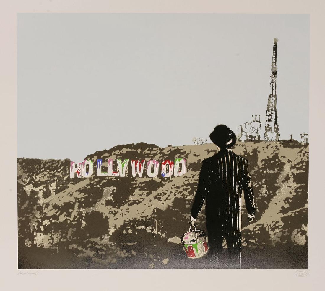 *Nick Walker (British: *Nick Walker (British, b.1936)THE MORNING AFTER (HOLLYWOOD)Screenprint in colours, 2008, signed and inscribed ‘archive 2’ in pencil, a proof aside from the edition of 150, with The Blek Rat Press