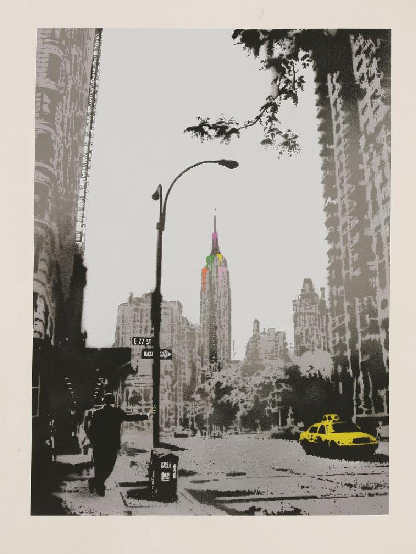 *Nick Walker (British: *Nick Walker (British, b.1936)THE MORNING AFTER (EMPIRE STATE)Screenprint in colours, 2009, from the edition of 175, on wove paper, with full marginssheet 110 x 90cm, unframed*Artist's Resale Right ma