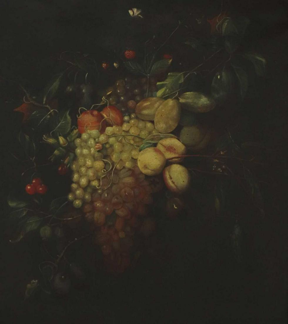 After Joris van Son: After Joris van Son After Joris van Son Still life of fruit and flowers oil on canvas 65 x 54cm Provenance: Bracken Knoll, Highgate, London, N6.