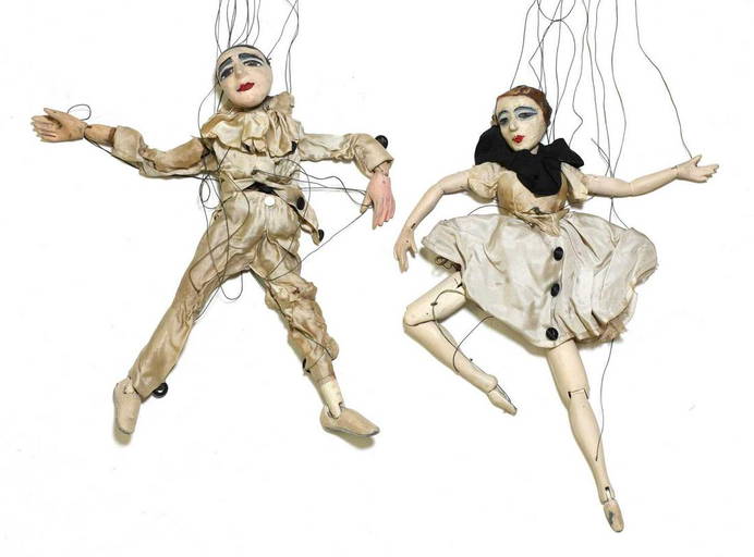 The Jacquard Puppets 'pierrot' And 'pierette',