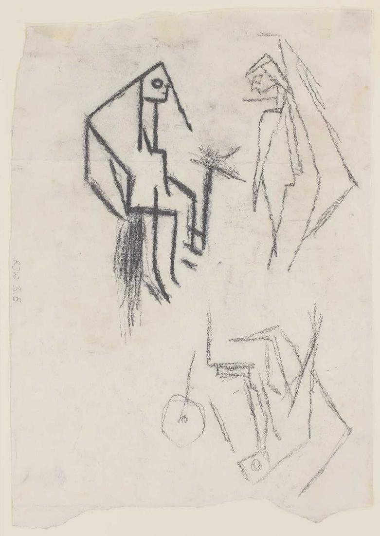 *Robert Johnson Washington (1913-1997): *Robert Johnson Washington (1913-1997) *Robert Johnson Washington (1913-1997) Studies of figures three, all unsigned largest 37.5 x 27.5cm, all mounted (3) *Artist's Resale Right may apply to this lot