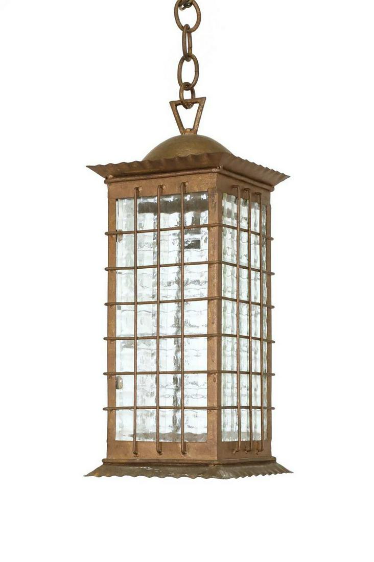 A painted metal hall lantern, (1 of 1)