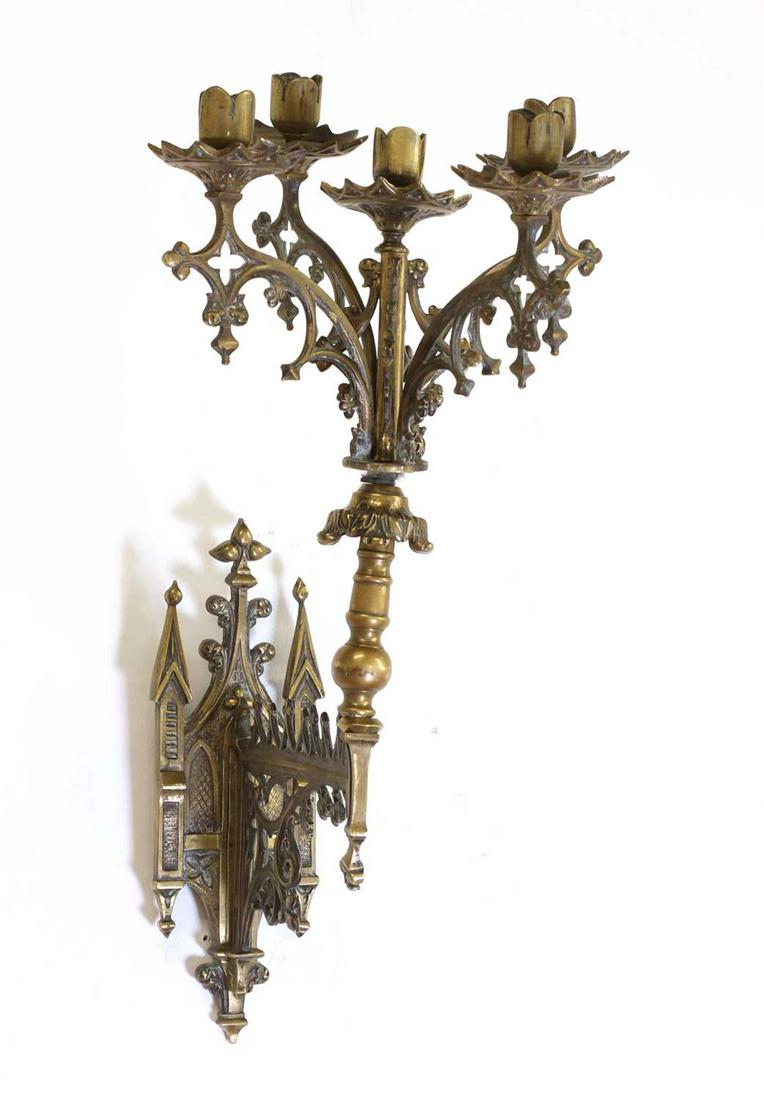 A Gothic brass wall light, (1 of 1)