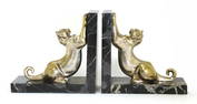 A pair of Art Deco silvered bronze bookends,