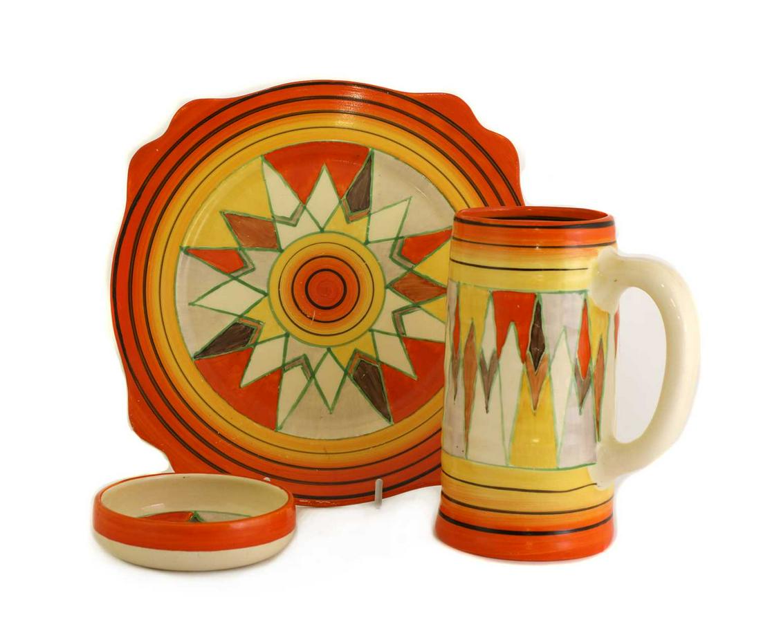 A collection of Clarice Cliff 'Sungold' items, (1 of 3)