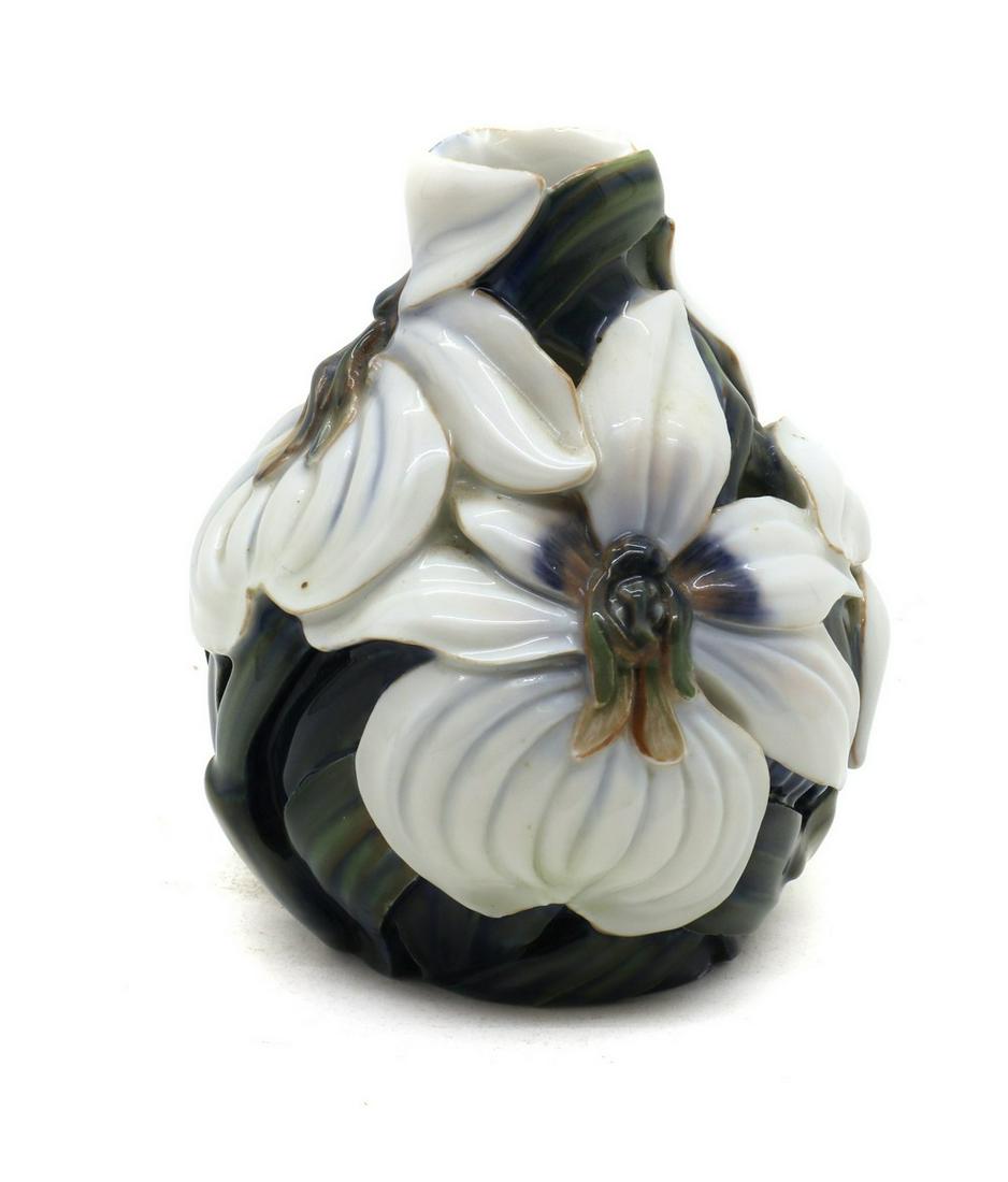 A Bing and Grondahl porcelain pierced vase, (1 of 3)