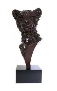 Mark Coreth (b.1958): Mark Coreth (b.1958) â–´ Mark Coreth (b.1958) Lioness bronze, signed 'M. Coreth' and numbered 5/6 on back of neck 46.5cm high, 56cm high overall including base Condition Report: Bronze can be rota