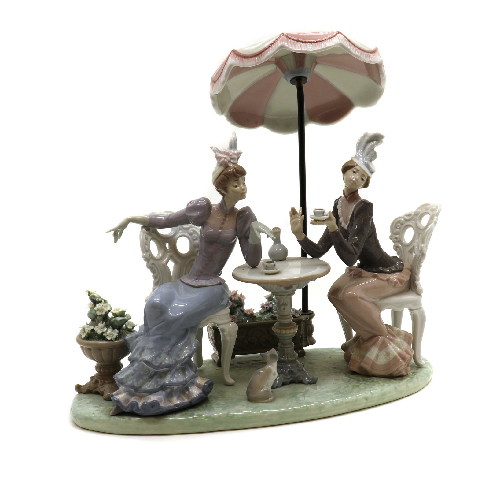 A Lladro porcelain 'Cafe de Paris' figure group, (1 of 3)