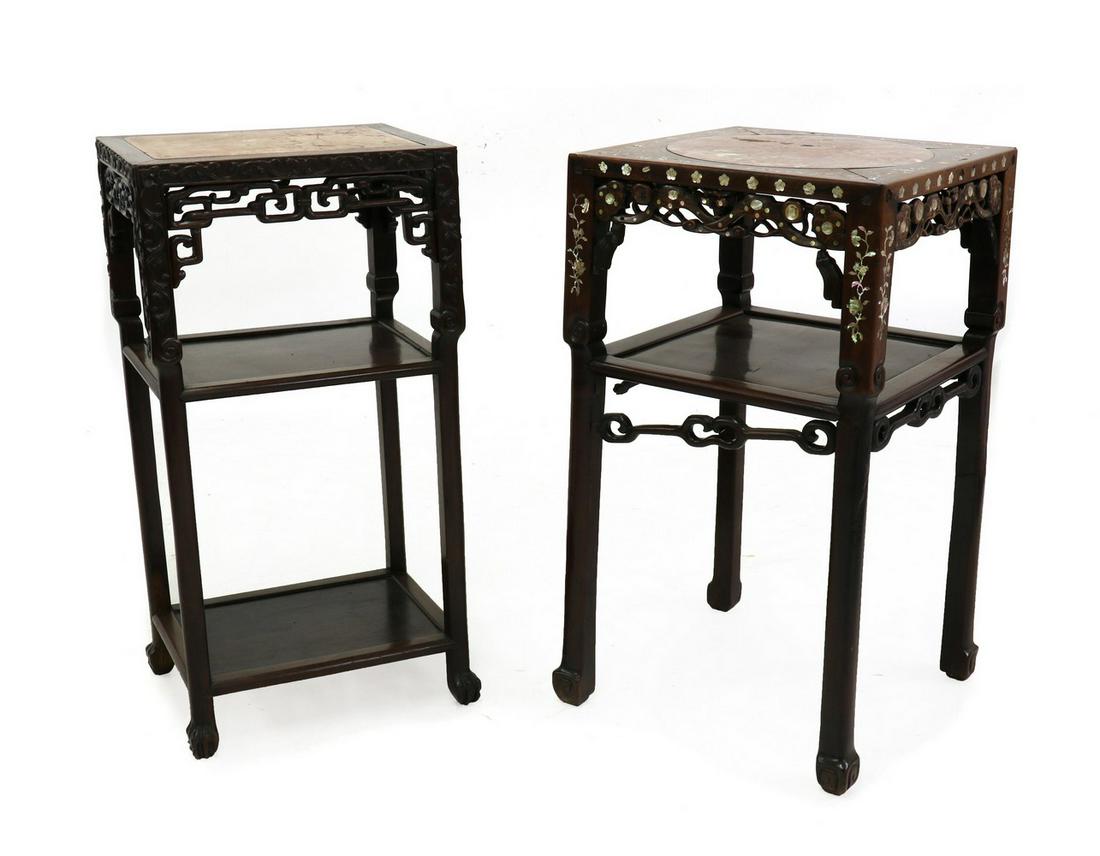 A Chinese hardwood side table (1 of 3)